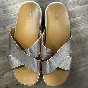 UGG gold flip flops